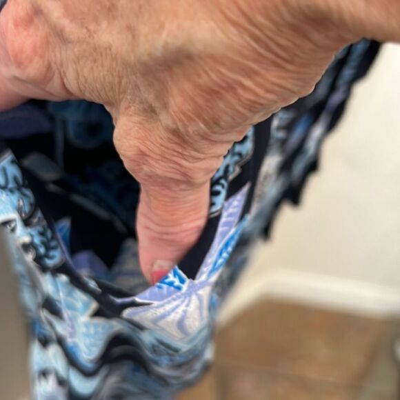 Loft Pant Jumpsuit Sz 6 Black Blue Square Neck Sleeveless Floral Pineapple Rayon - Picture 5 of 11